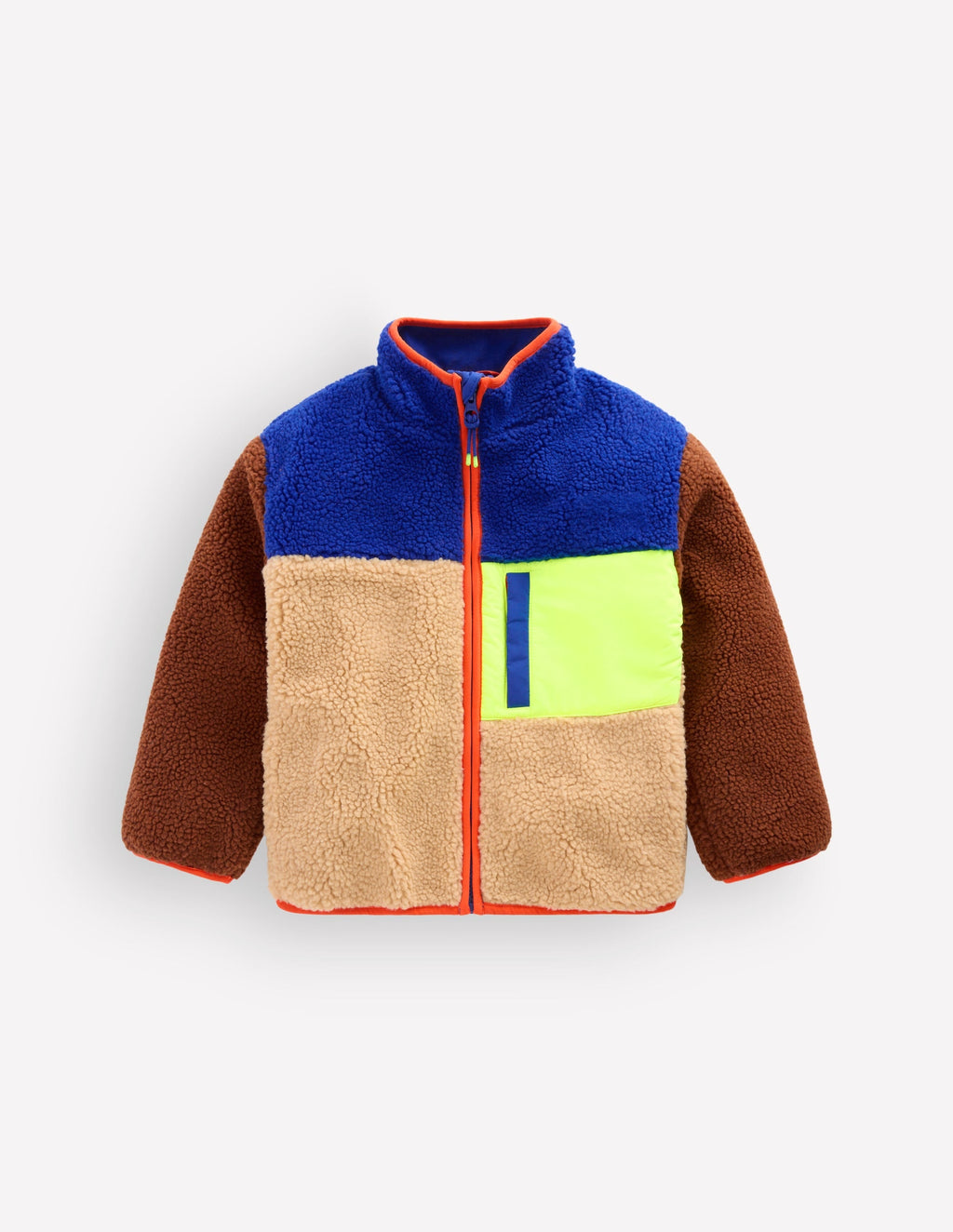 Cosy Borg Mix Jacket-Borg Yellow Colourblock