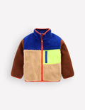 Cosy Borg Mix Jacket-Borg Yellow Colourblock