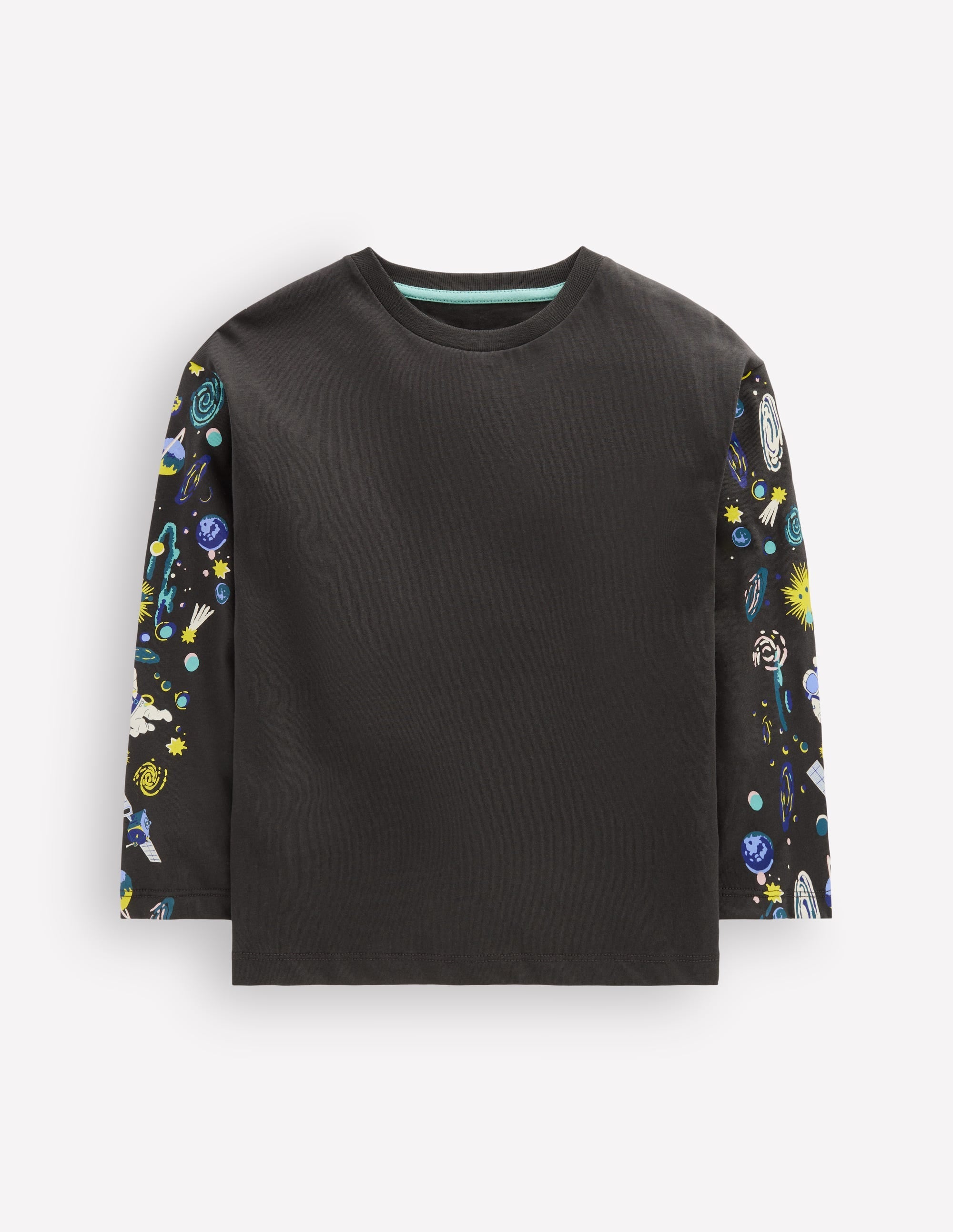 Front and Back Glow T-shirt-Shadow Grey Space