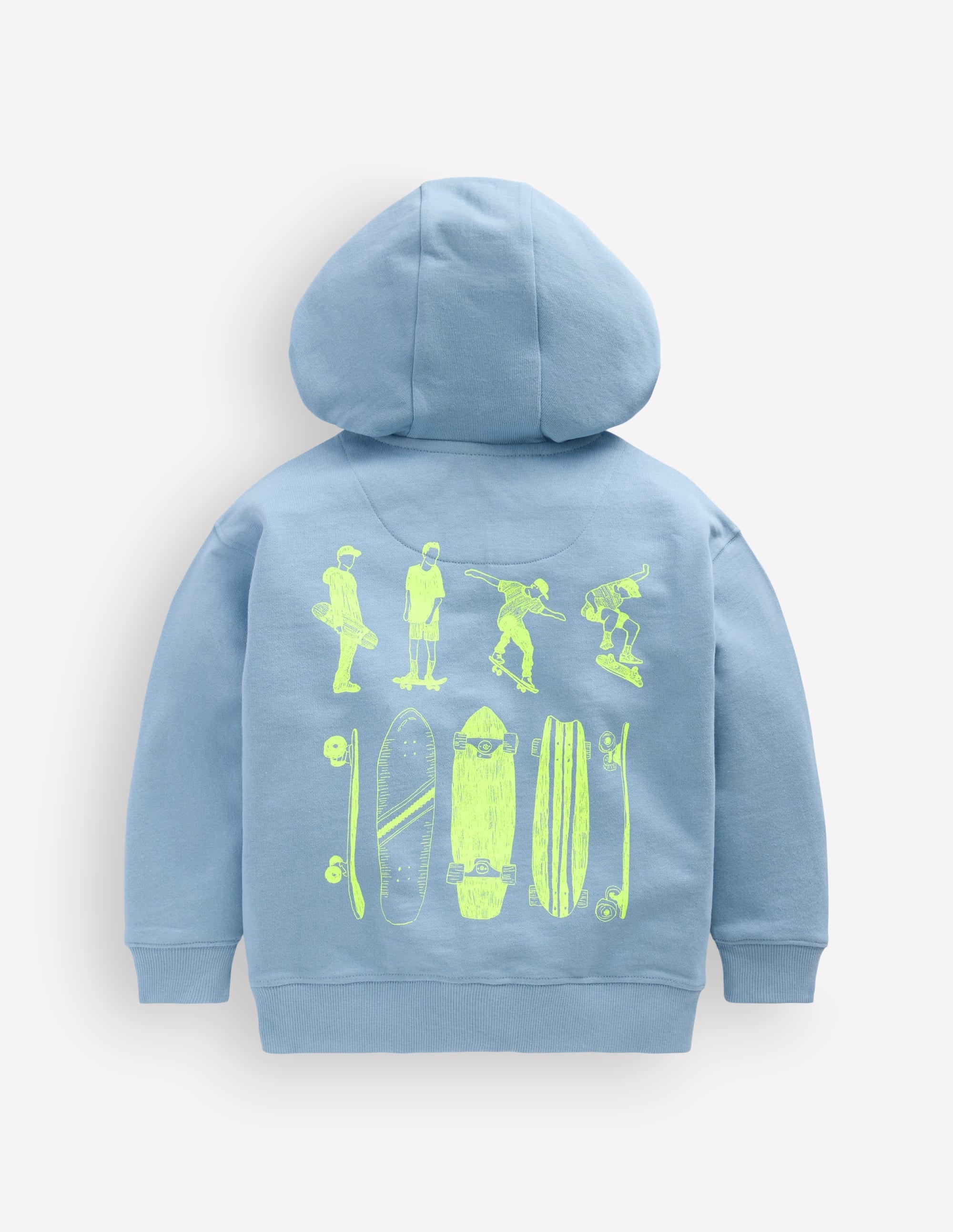 Front & Back Zip-Up Hoody-Glacier Blue Skateboards