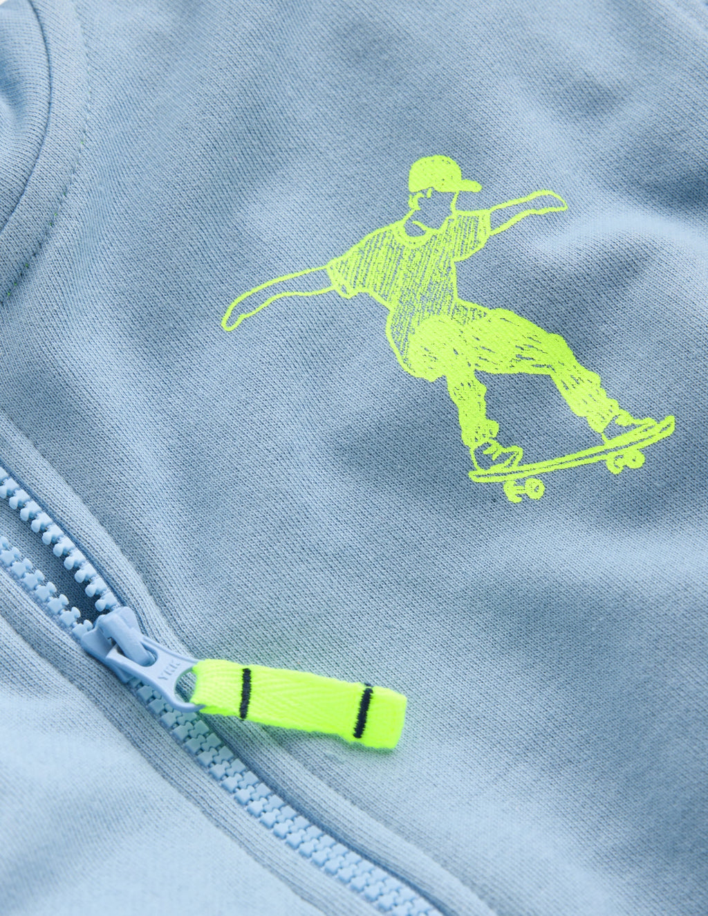 Front & Back Zip-Up Hoody-Glacier Blue Skateboards