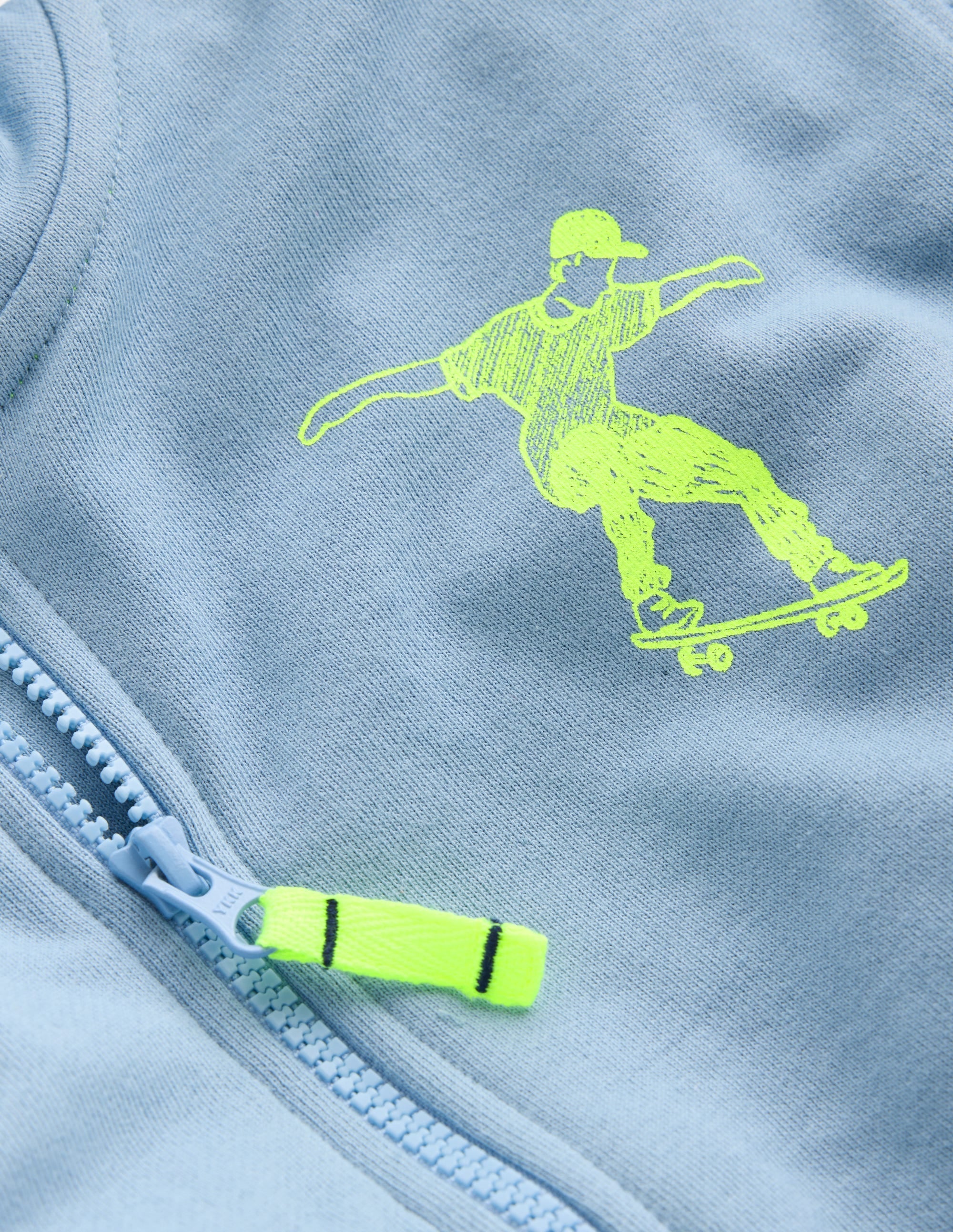 Front & Back Zip-Up Hoody-Glacier Blue Skateboards