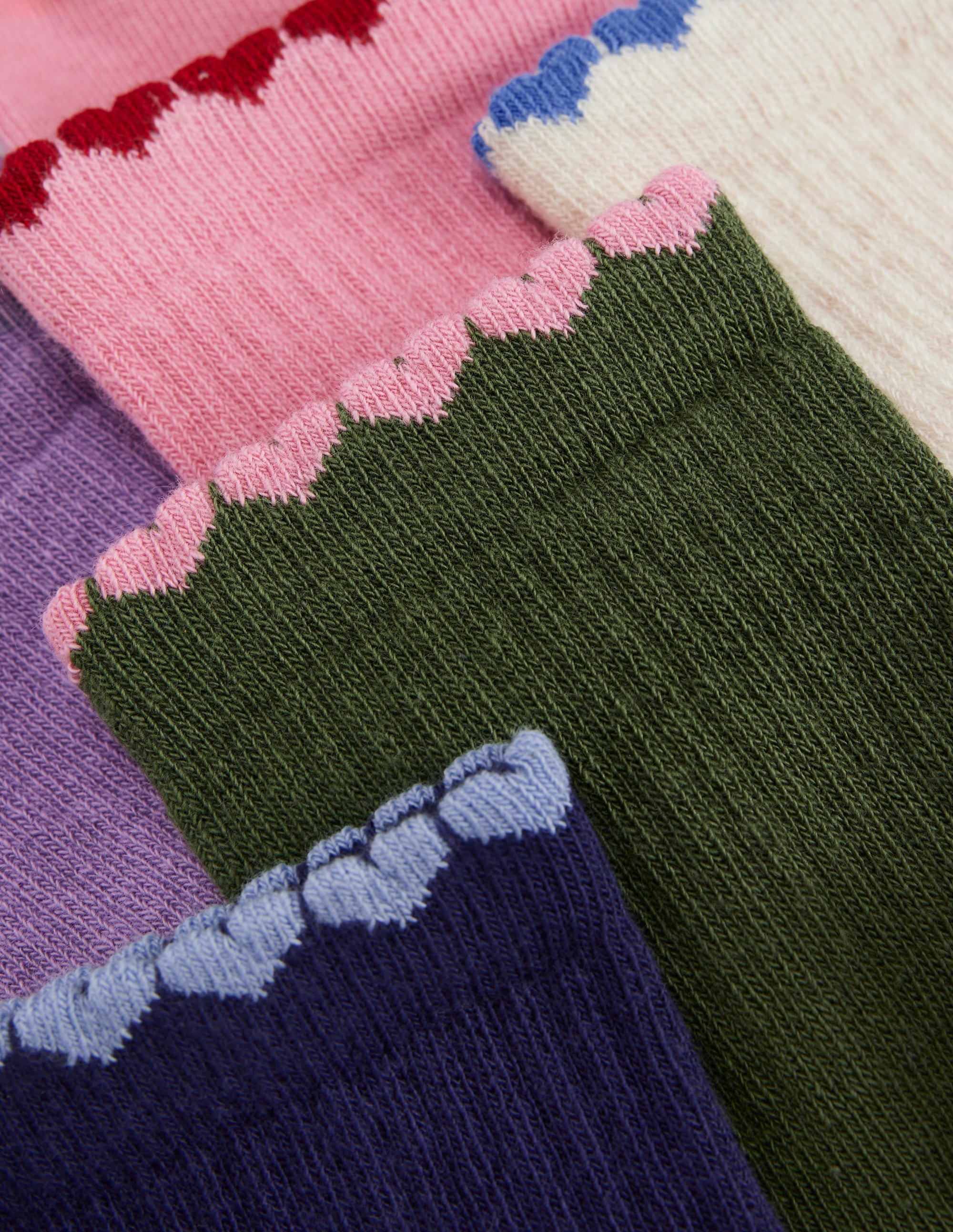 Girls Fun Trim Socks 5 Pack-Fun Shaped Trims