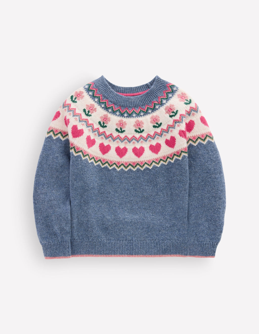 Eleanor Fair Isle Jumper-Bluejay Marl