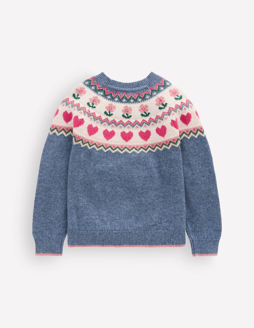 Eleanor Fair Isle Jumper-Bluejay Marl
