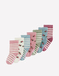 7-Pack Baby Socks-Floral Stripe
