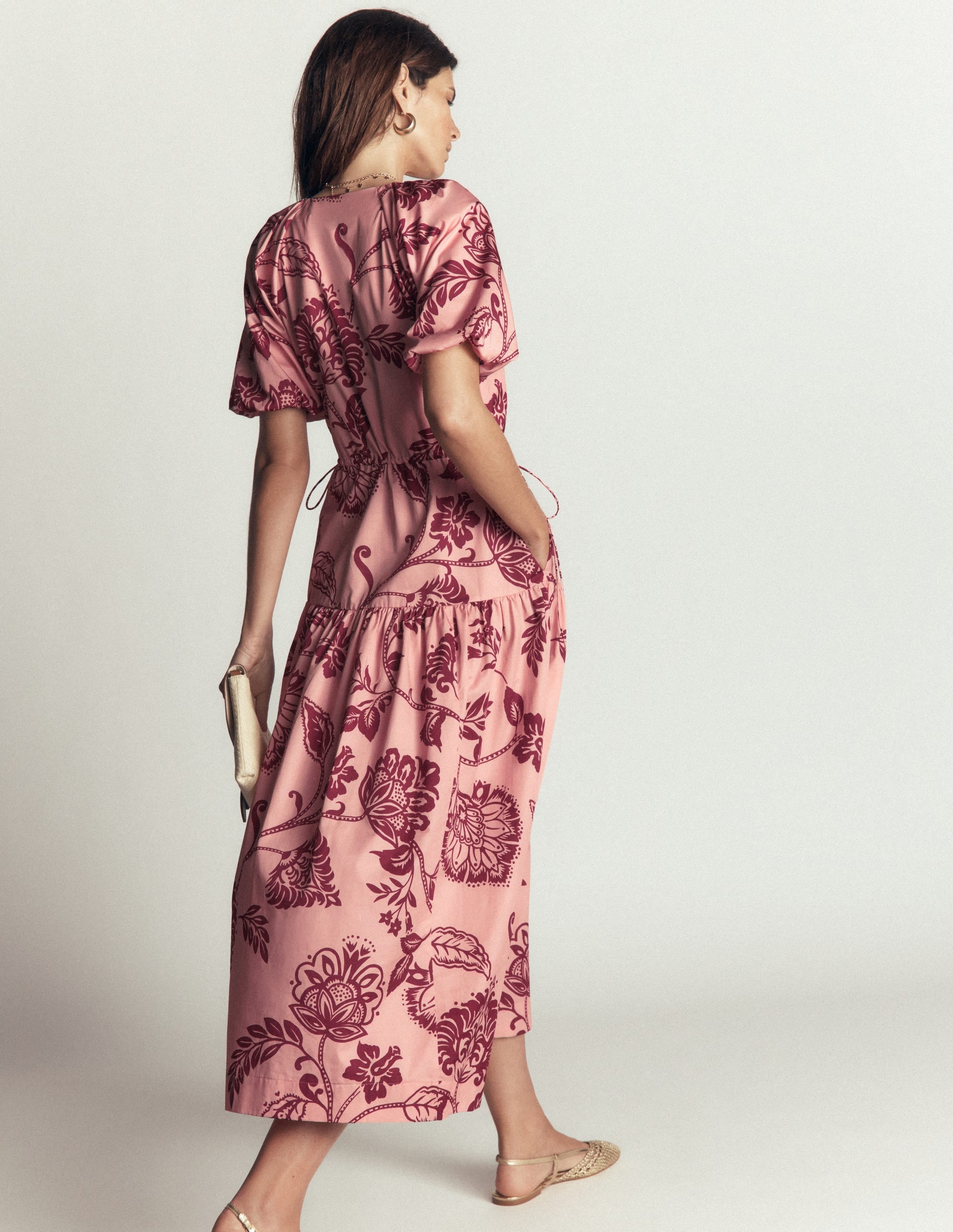 Draw Waist Fashion Dress-Chalf Pink, Planted Meadows