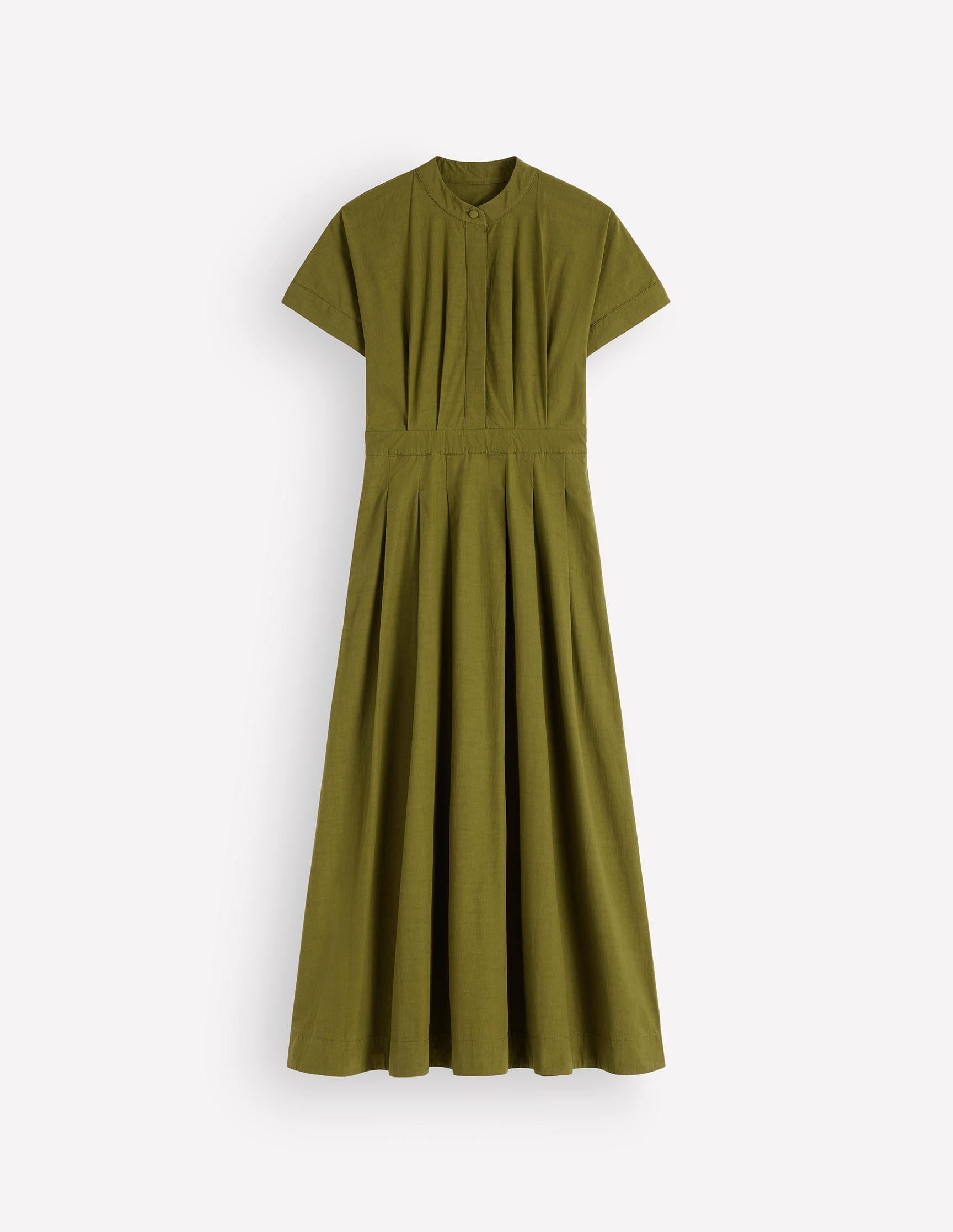 Grown On Sleeve Midi Dress-Olive