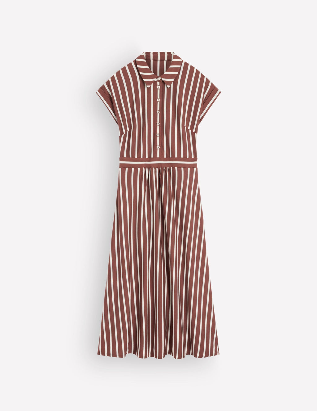 Fae Jersey Shirt Dress-Brown Stripe