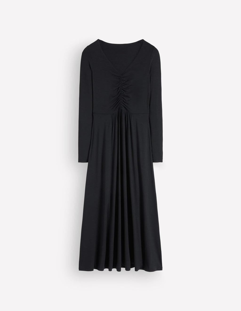 Jasmine Ruched Jersey Dress-Black
