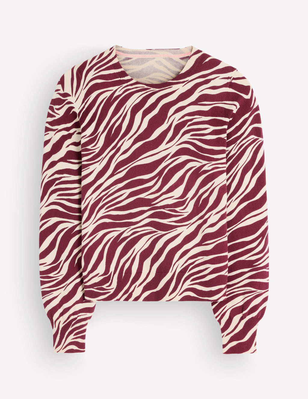 Camilla Cotton Crew Jumper-Chestnut, Zebra