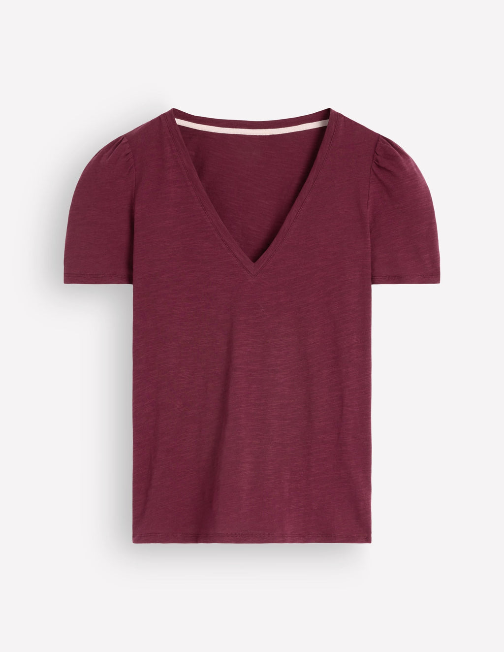 Sophie V-neck Slub T-shirt-Deep Wisteria