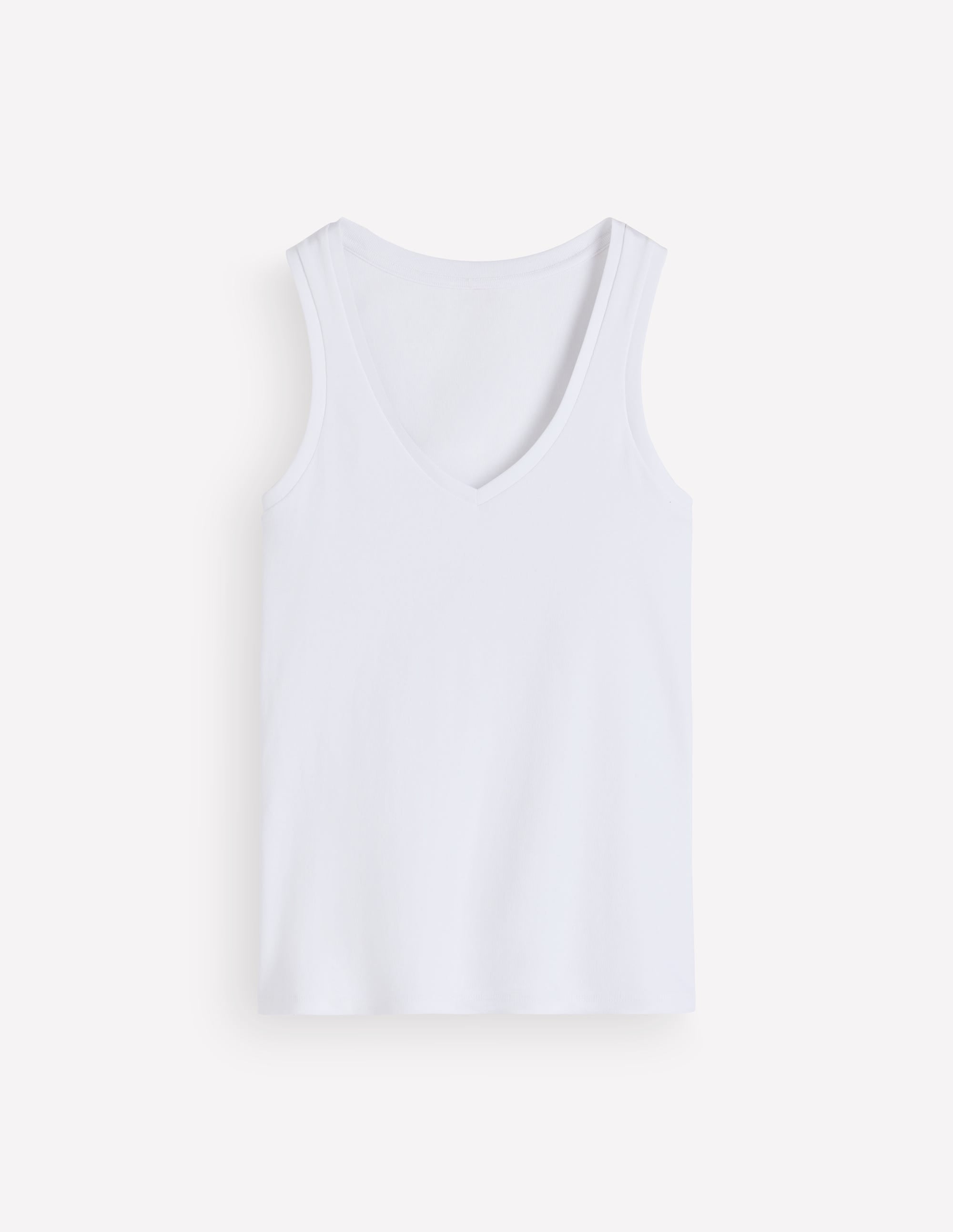 Essential V Neck Vest-White
