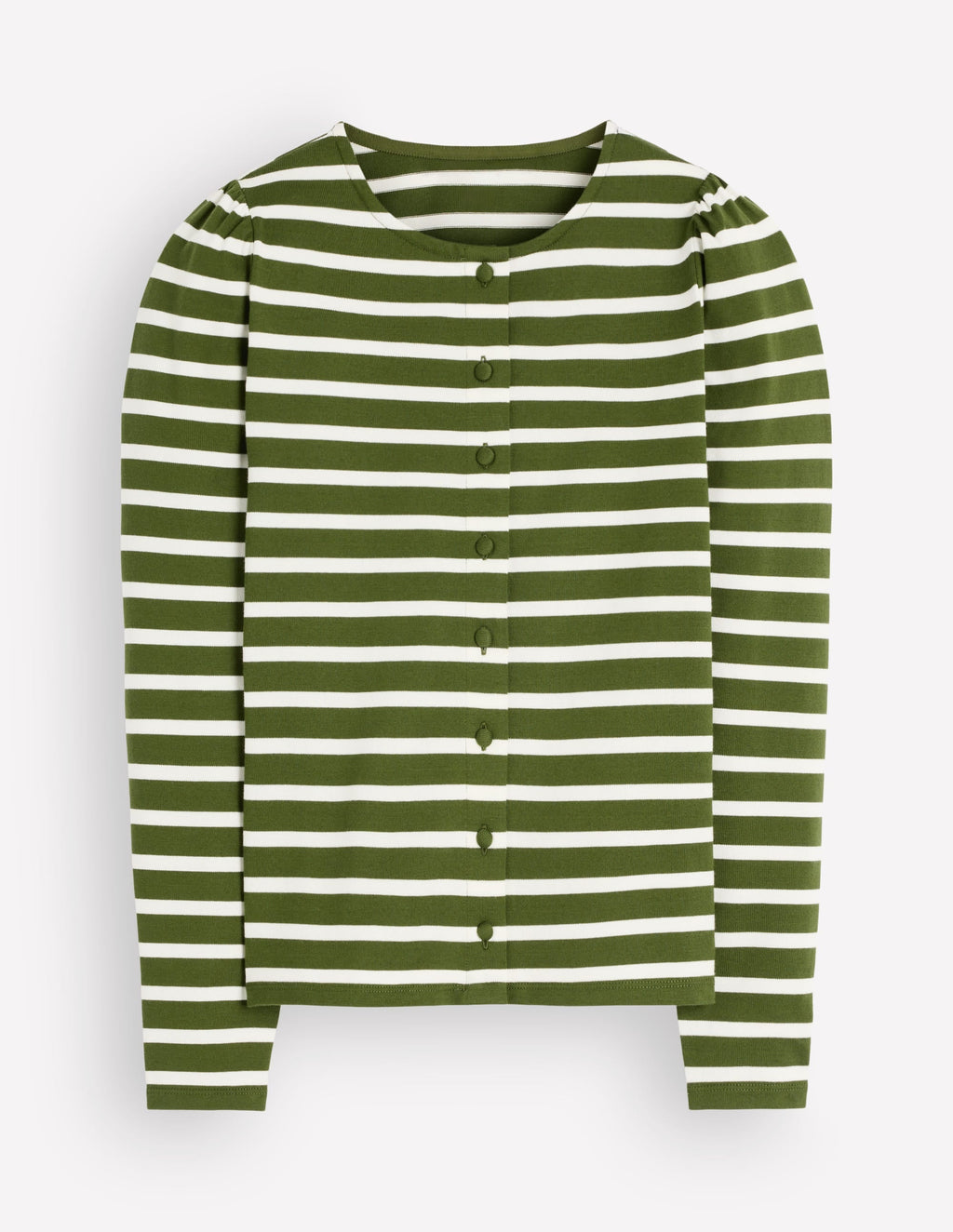 Iris Puff Sleeve Mariner-Chive/Ivory Stripe