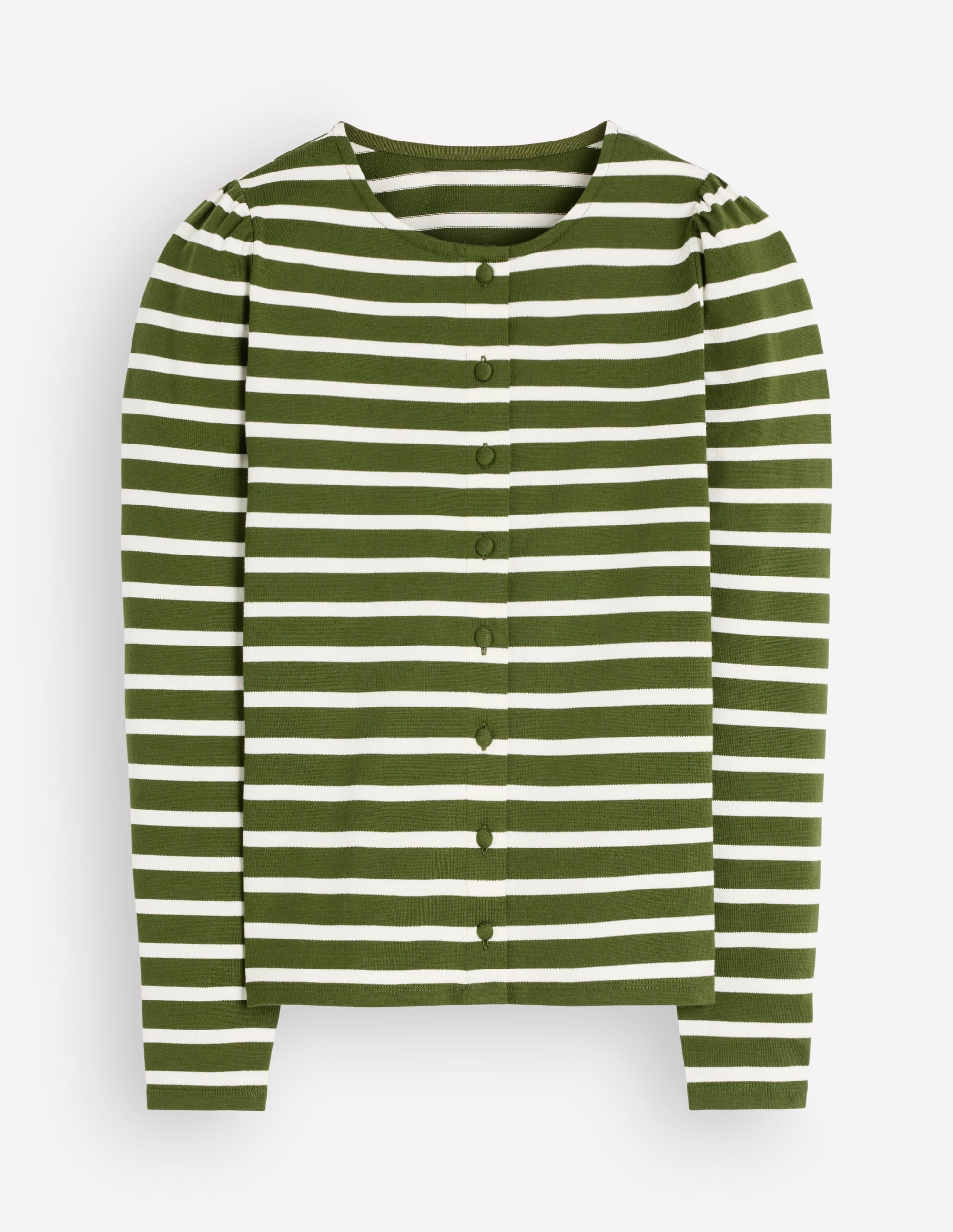Iris Puff Sleeve Mariner-Chive/Ivory Stripe