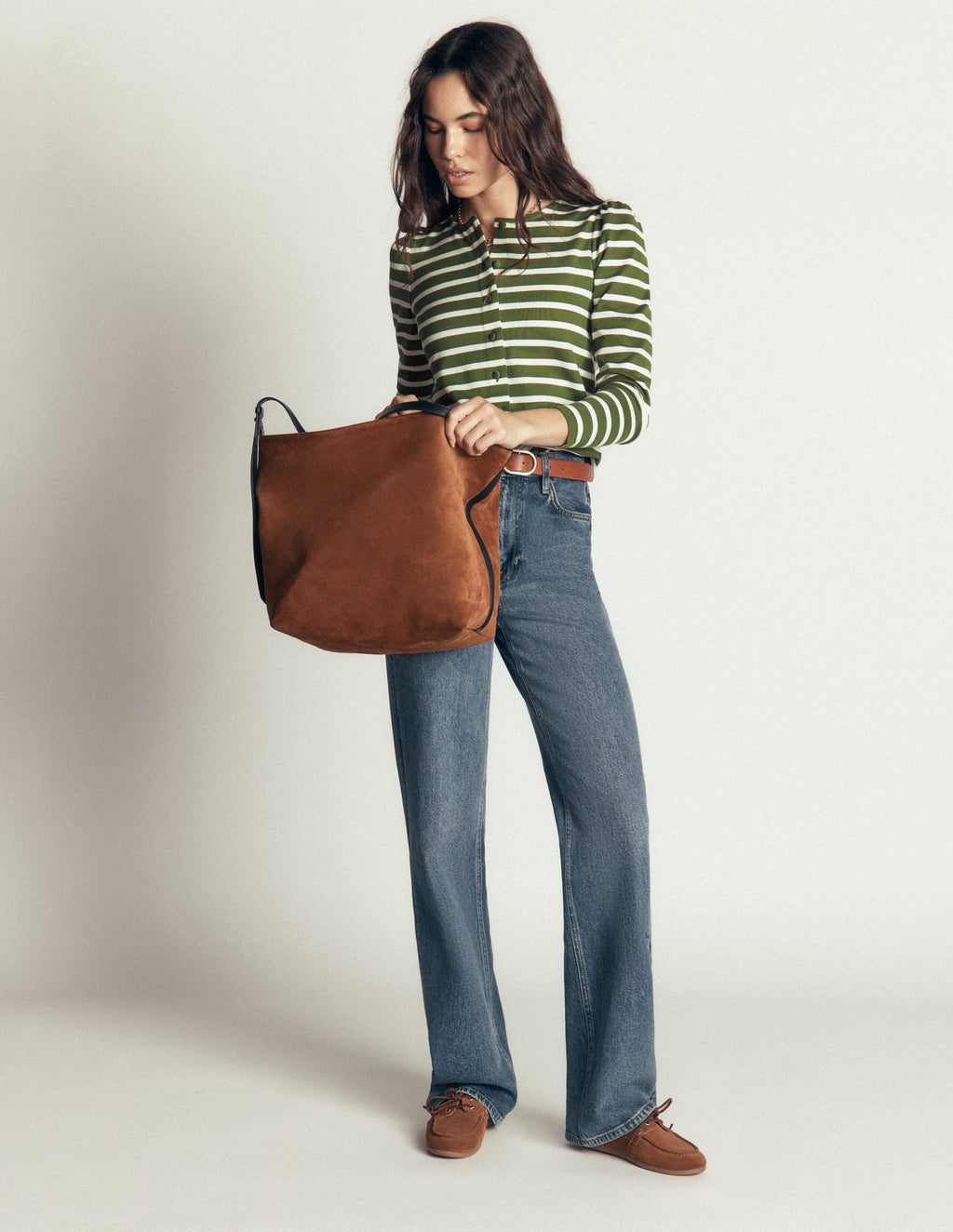 Iris Puff Sleeve Mariner-Chive/Ivory Stripe