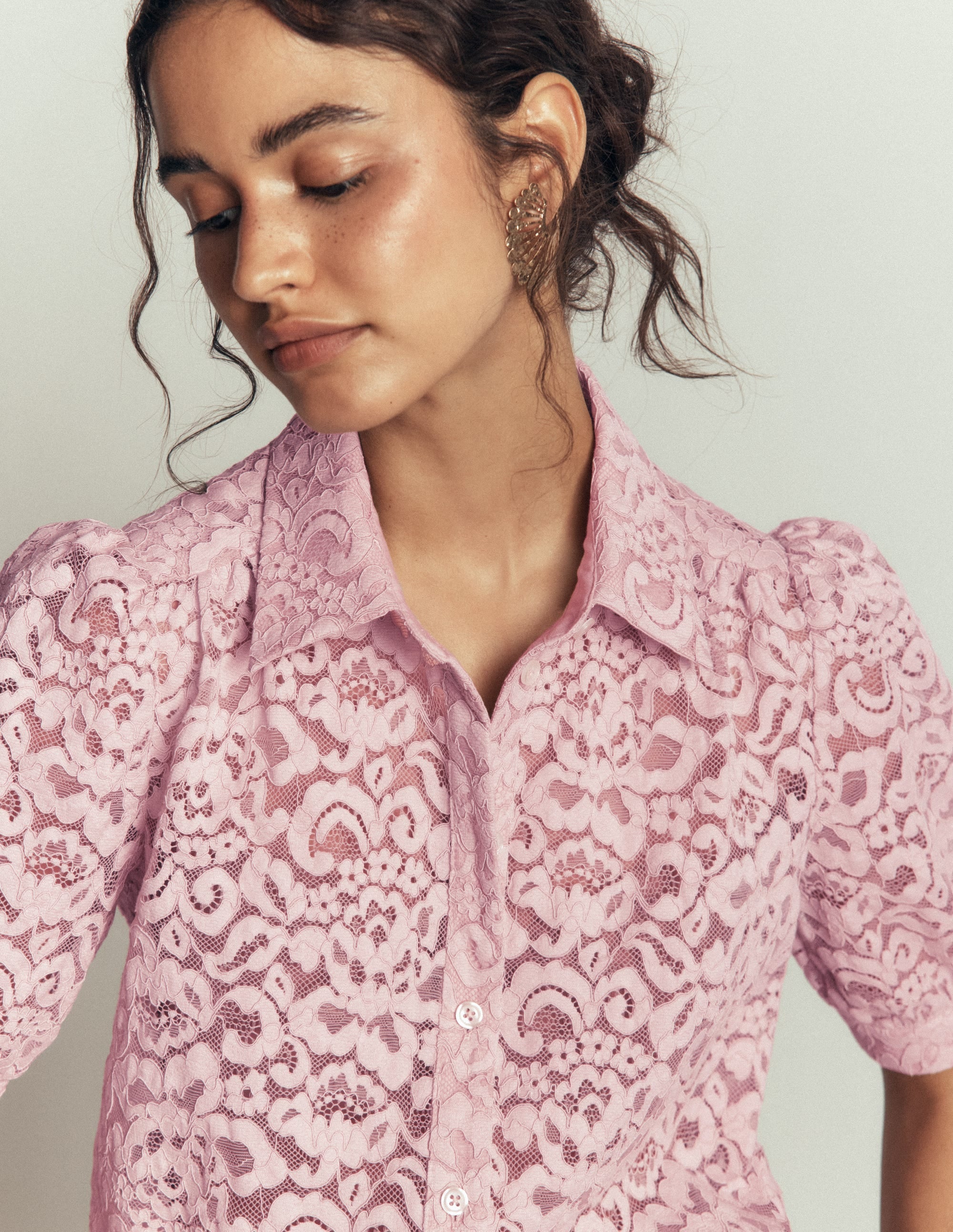 SS Lace Top-Pink Violet
